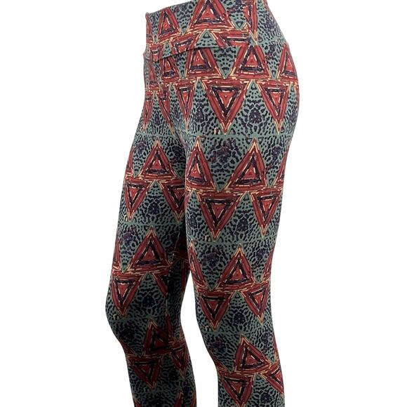 LuLaRoe Buttery Soft Comfort Leggings Size OS 2-10 Greens Rusts Reds Fall Colors - Picture 4 of 16
